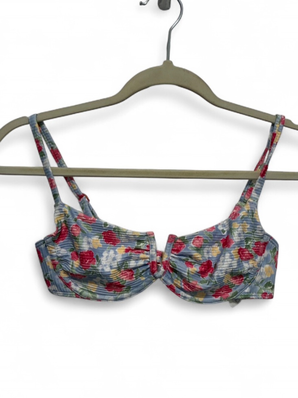 Hollister Blue Floral Underwire Bra Bikini Swim Top